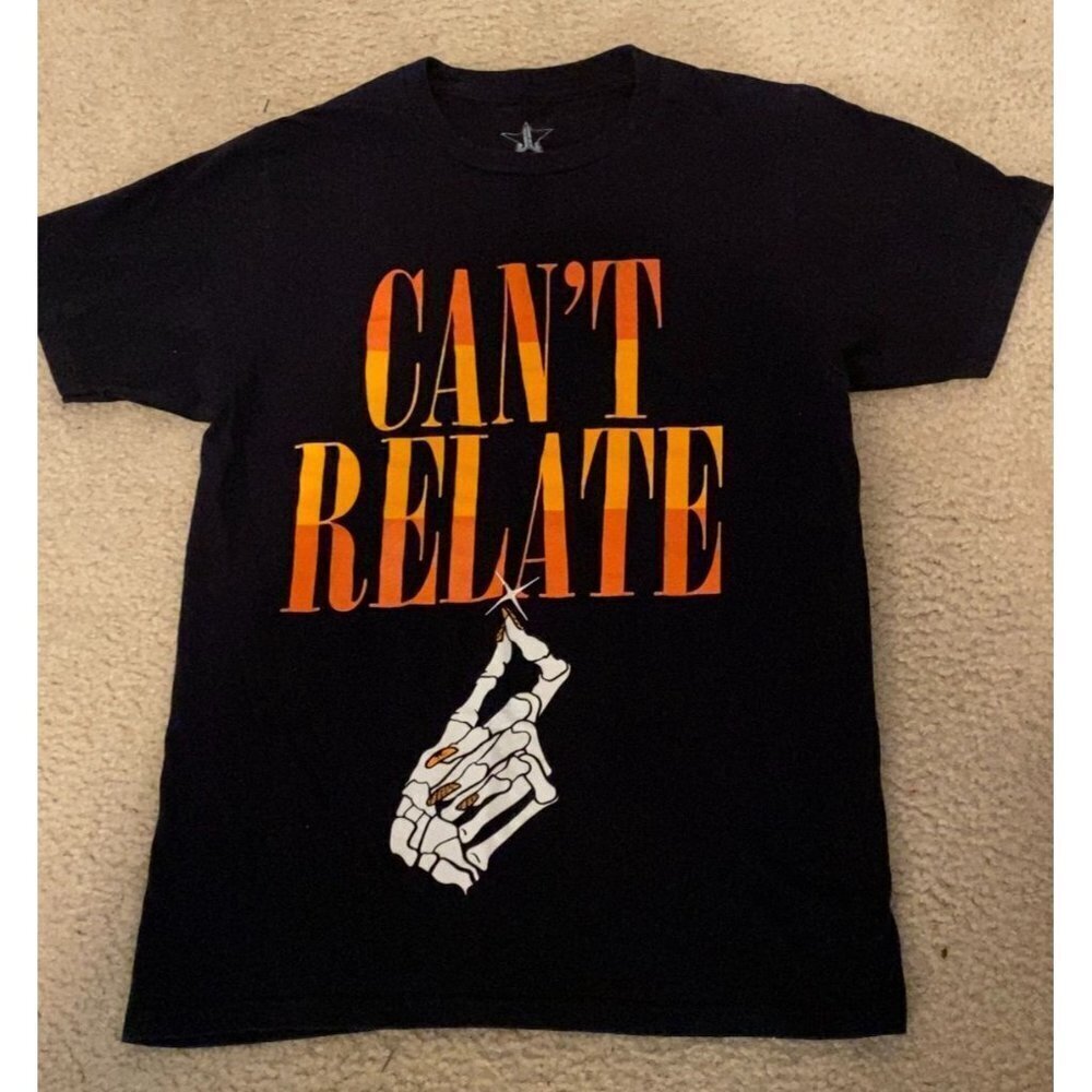Graphic Black SS Tee "CAN'T RELATE" Sz S